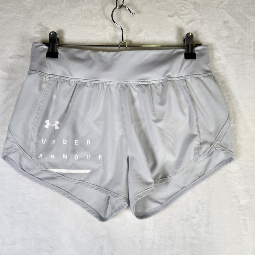 Under Armour Womens Running Shorts Gray HeatGear Fitted Small S